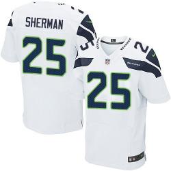 [Elite] Sherman Seattle Football Team Jersey -Seattle #25 Richard Sherman Jersey (White)