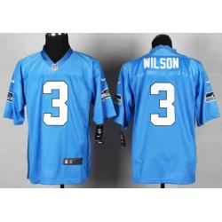 [Elite] Wilson Seattle Football Team Jersey -Seattle #3 Russell Wilson Jersey (Flag Blue)