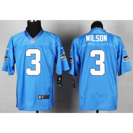 [Elite] Wilson Seattle Football Team Jersey -Seattle #3 Russell Wilson Jersey (Flag Blue)