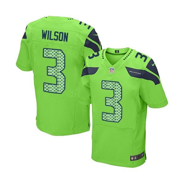 [Elite] Wilson Seattle Football Team Jersey -Seattle #3 Russell Wilson Jersey (Green)