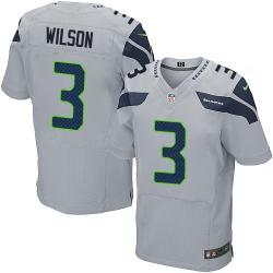 [Elite] Wilson Seattle Football Team Jersey -Seattle #3 Russell Wilson Jersey (Grey)