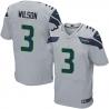 [Elite] Wilson Seattle Football Team Jersey -Seattle #3 Russell Wilson Jersey (Grey)