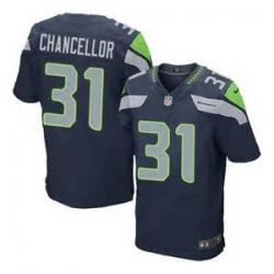 [Elite] Chancellor Seattle Football Team Jersey -Seattle #31 Kam Chancellor Jersey (Blue)