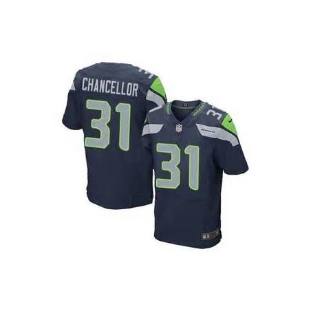 [Elite] Chancellor Seattle Football Team Jersey -Seattle #31 Kam Chancellor Jersey (Blue)