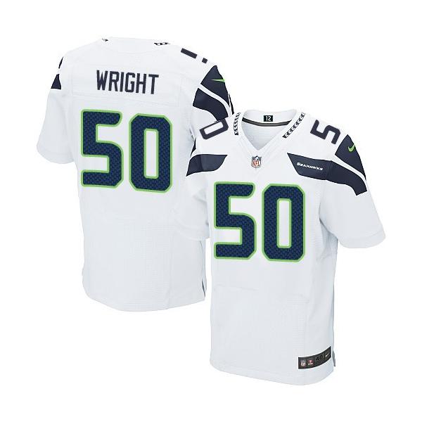 [Elite] Wright Seattle Football Team Jersey -Seattle #50 K.J. Wright Jersey (White)