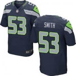 [Elite] Smith Seattle Football Team Jersey -Seattle #53 Malcolm Smith Jersey (Blue)