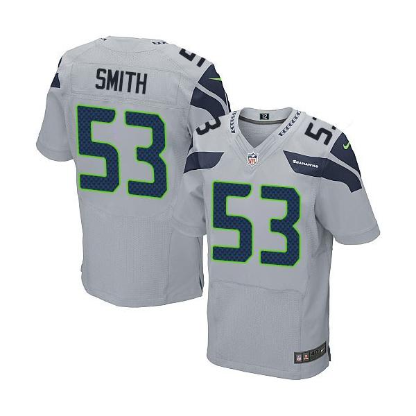 [Elite] Smith Seattle Football Team Jersey -Seattle #53 Malcolm Smith Jersey (Grey)
