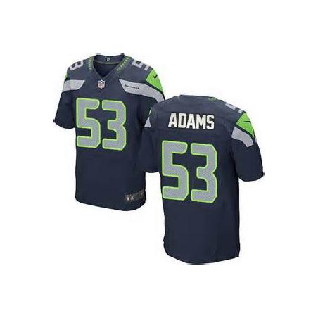 [Elite] Adams Seattle Football Team Jersey -Seattle #53 Tyrell Adams Jersey (Blue)