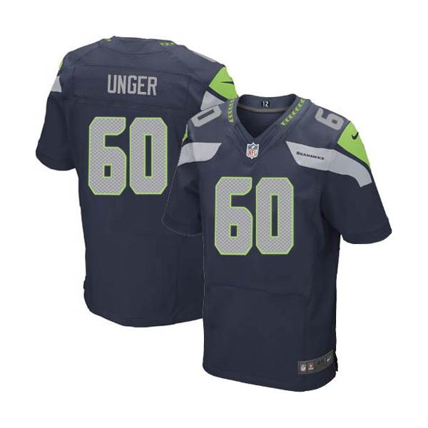 [Elite] Unger Seattle Football Team Jersey -Seattle #60 Max Unger Jersey (Blue)