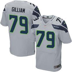 [Elite] Gilliam Seattle Football Team Jersey -Seattle #79 Garry Gilliam Jersey (Grey)