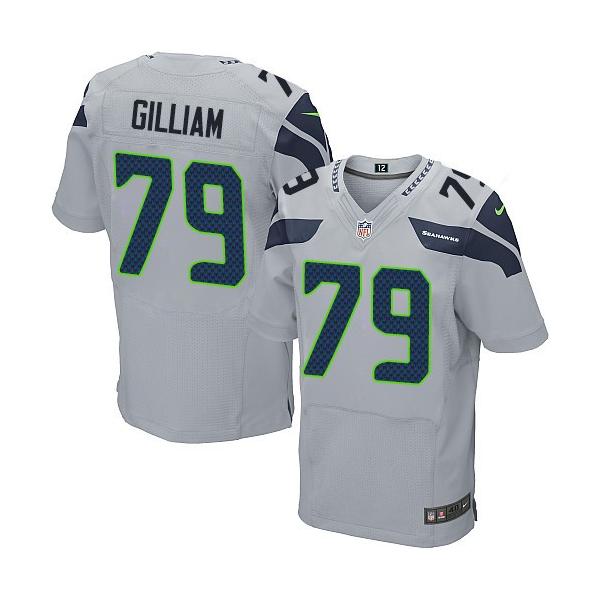 [Elite] Gilliam Seattle Football Team Jersey -Seattle #79 Garry Gilliam Jersey (Grey)