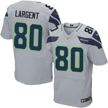 [Elite] Largent Seattle Football Team Jersey -Seattle #80 Steve Largent Jersey (Grey)