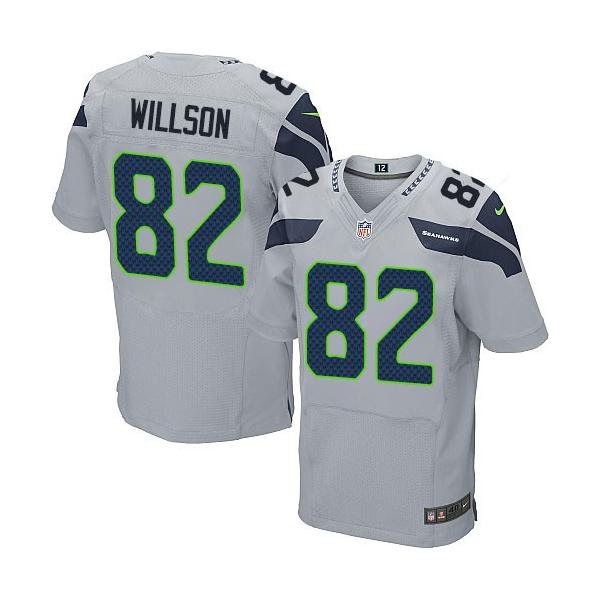 [Elite] Willson Seattle Football Team Jersey -Seattle #82 Luke Willson Jersey (Grey)