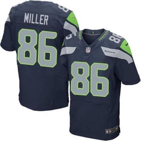 [Elite] Miller Seattle Football Team Jersey -Seattle #86 Zach Miller Jersey (Blue)