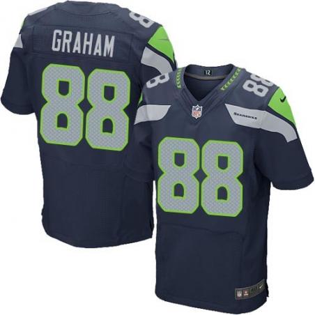 [Elite] Graham Seattle Football Team Jersey -Seattle #88 Jimmy Graham Jersey (Blue)