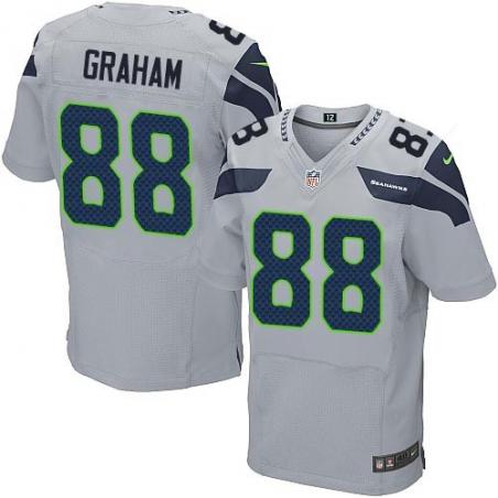 [Elite] Graham Seattle Football Team Jersey -Seattle #88 Jimmy Graham Jersey (Grey)