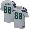 [Elite] Graham Seattle Football Team Jersey -Seattle #88 Jimmy Graham Jersey (Grey)