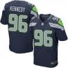 [Elite] Kennedy Seattle Football Team Jersey -Seattle #96 Cortez Kennedy Jersey (Blue)