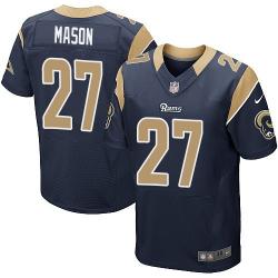 [Elite] Mason St. Louis Football Team Jersey -St. Louis #27 Tre Mason Jersey (Blue)