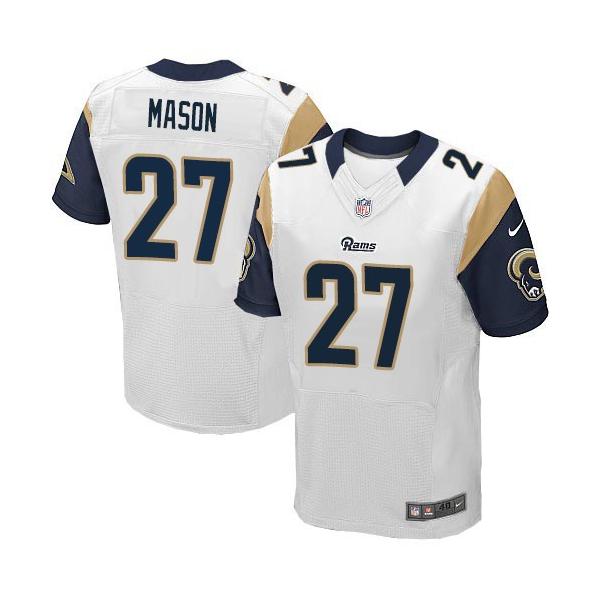 [Elite] Mason St. Louis Football Team Jersey -St. Louis #27 Tre Mason Jersey (White)