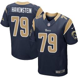 [Elite] Havenstein St. Louis Football Team Jersey -St. Louis #79 Rob Havenstein Jersey (Blue)