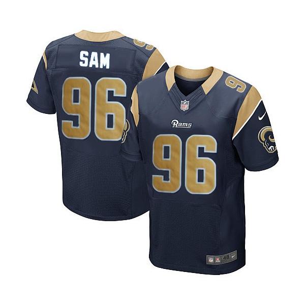 [Elite] Sam St. Louis Football Team Jersey -St. Louis #96 Michael Sam Jersey (Blue)