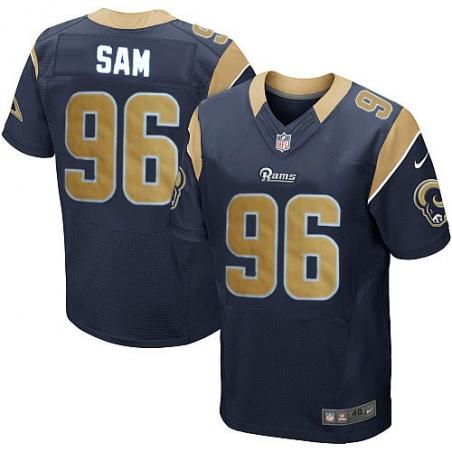 [Elite] Sam St. Louis Football Team Jersey -St. Louis #96 Michael Sam Jersey (Blue)