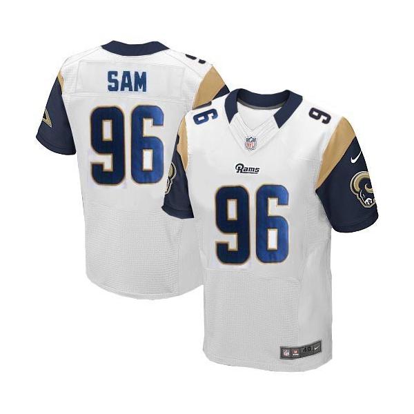[Elite] Sam St. Louis Football Team Jersey -St. Louis #96 Michael Sam Jersey (White)
