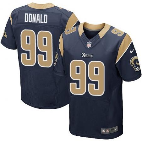 [Elite] Donald St. Louis Football Team Jersey -St. Louis #99 Aaron Donald Jersey (Blue)