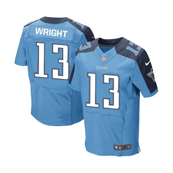 [Elite] Wright Tennessee Football Team Jersey -Tennessee #13 Kendall Wright Jersey (Light Blue)