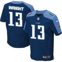 [Elite] Wright Tennessee Football Team Jersey -Tennessee #13 Kendall Wright Jersey (Navy Blue)