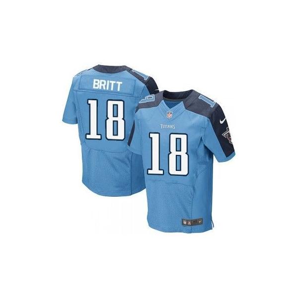 [Elite] Britt Tennessee Football Team Jersey -Tennessee #18 Kenny Britt Jersey (Light Blue)
