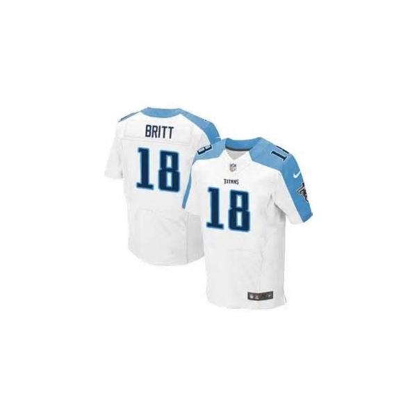 [Elite] Britt Tennessee Football Team Jersey -Tennessee #18 Kenny Britt Jersey (White)