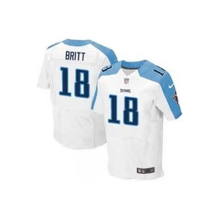 [Elite] Britt Tennessee Football Team Jersey -Tennessee #18 Kenny Britt Jersey (White)