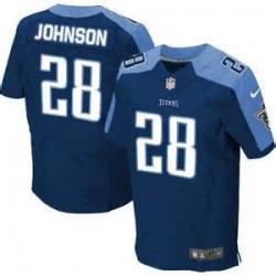 [Elite] Johnson Tennessee Football Team Jersey -Tennessee #28 Chris Johnson Jersey (Navy Blue)