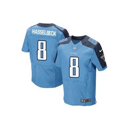 [Elite] Hasselbeck Tennessee Football Team Jersey -Tennessee #8 Matt Hasselbeck Jersey (Light Blue)