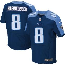 [Elite] Hasselbeck Tennessee Football Team Jersey -Tennessee #8 Matt Hasselbeck Jersey (Navy Blue)