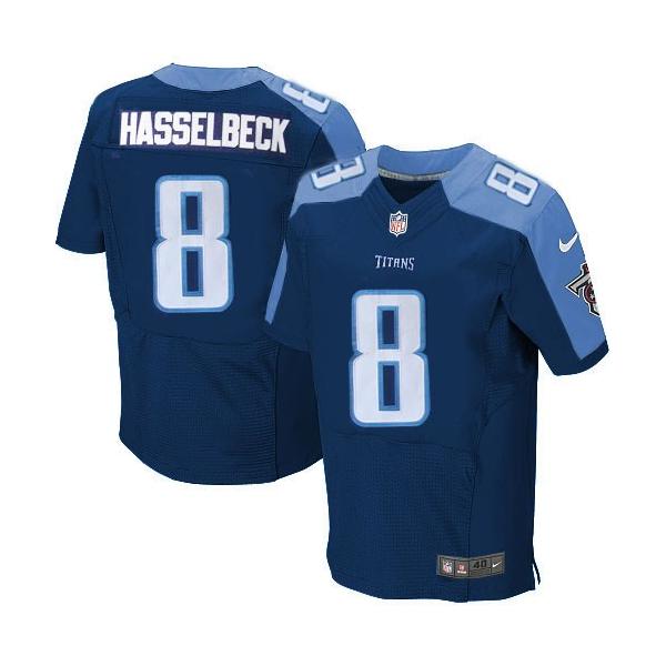 [Elite] Hasselbeck Tennessee Football Team Jersey -Tennessee #8 Matt Hasselbeck Jersey (Navy Blue)