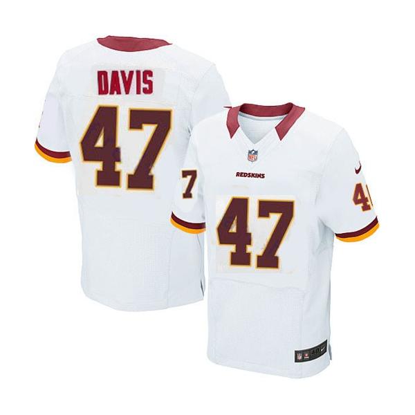 [Elite] Davis Washington Football Team Jersey -Washington #47 Akeem Davis Jersey (White)