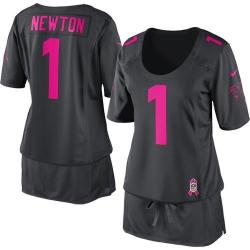[BCA DRESS] NEWTON Carolina #1 Womens Football Jersey - Cam Newton Womens Football Jersey (Grey)_Free Shipping