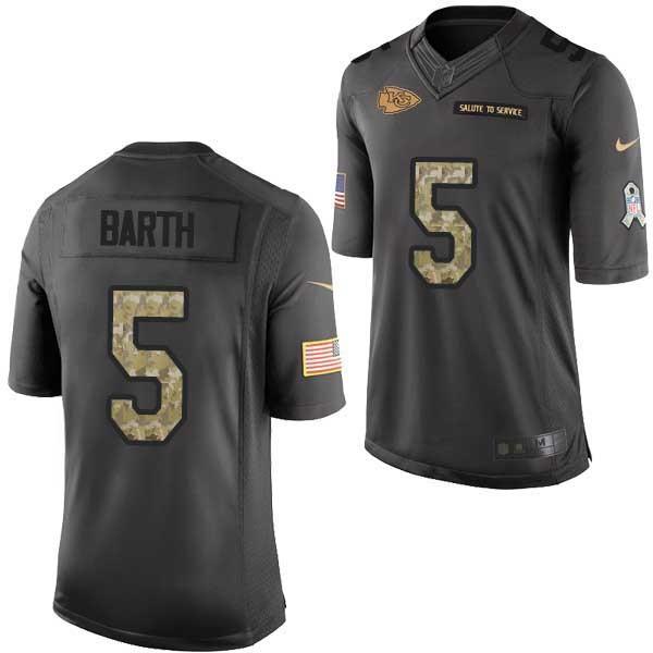 [Mens/Womens/Youth]Barth Kansas City Football Team Jerseys -Kansas City #5 Connor Barth Salute To Service Jersey