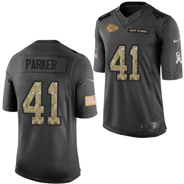 [Mens/Womens/Youth]Parker Kansas City Football Team Jerseys -Kansas City #41 Anthony Parker Salute To Service Jersey