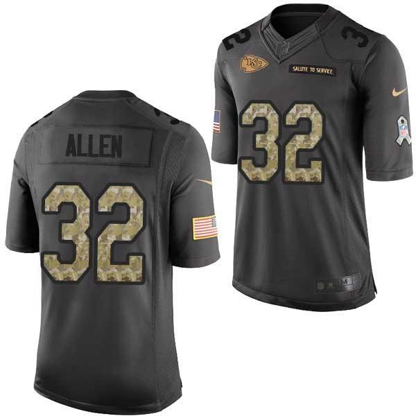 [Mens/Womens/Youth]Allen Kansas City Football Team Jerseys -Kansas City #32 Marcus Allen Salute To Service Jersey