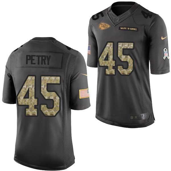 [Mens/Womens/Youth]Petry Kansas City Football Team Jerseys -Kansas City #45 Stan Petry Salute To Service Jersey