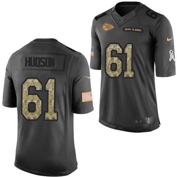 [Mens/Womens/Youth]Hudson Kansas City Football Team Jerseys -Kansas City #61 Rodney Hudson Salute To Service Jersey