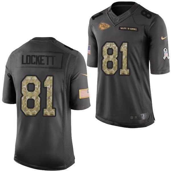 [Mens/Womens/Youth]Lockett Kansas City Football Team Jerseys -Kansas City #81 Kevin Lockett Salute To Service Jersey