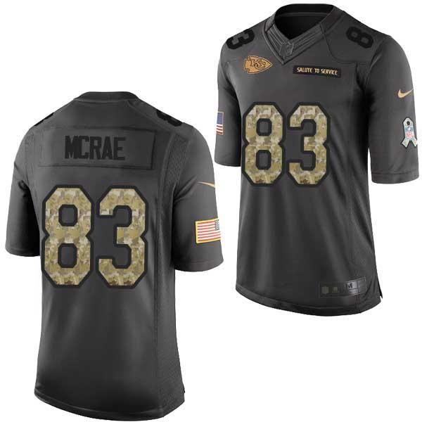 [Mens/Womens/Youth]McRae Kansas City Football Team Jerseys -Kansas City #83 Jerrold McRae Salute To Service Jersey