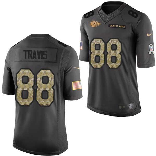 [Mens/Womens/Youth]Travis Kansas City Football Team Jerseys -Kansas City #88 Ross Travis Salute To Service Jersey