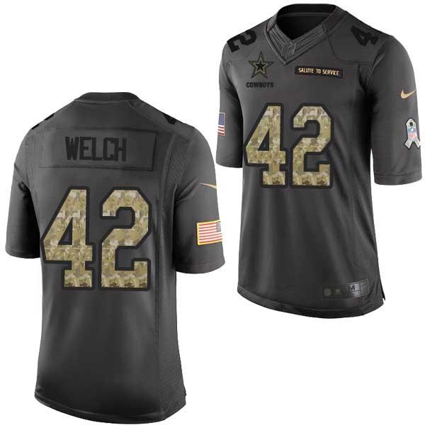 [Mens/Womens/Youth]Welch Dallas Football Team Jerseys -Dallas #42 Claxton Welch Salute To Service Jersey