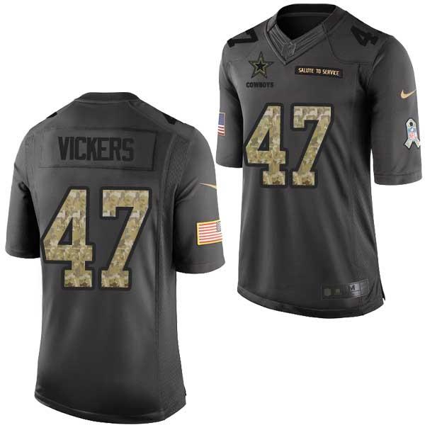 [Mens/Womens/Youth]Vickers Dallas Football Team Jerseys -Dallas #47 Lawrence Vickers Salute To Service Jersey
